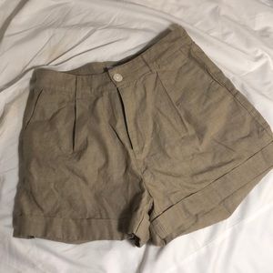 Steven Alan Tan Cotton High Waist Shorts - 2